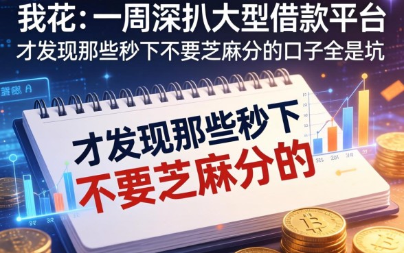 我花了一周深扒大型借款平台，才发现那些秒下不要芝麻分的口子全是坑