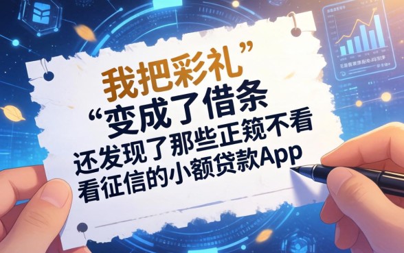 我把彩礼变成了借条，还发现了那些正规不看征信的小额贷款app