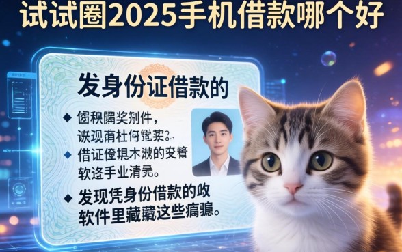 我试了一圈2025手机借款哪个好，发现凭身份证借款的软件里藏着这些猫腻