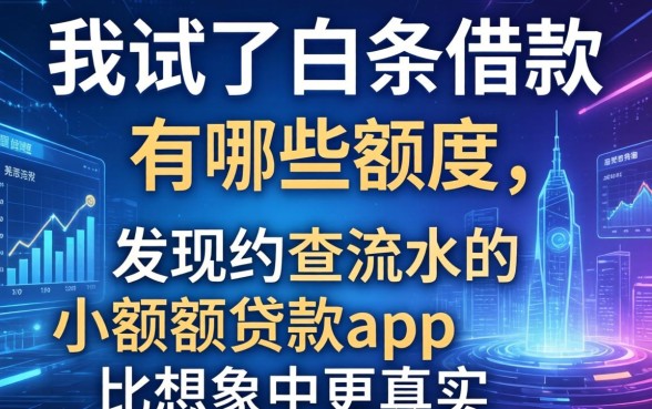 我试了白条借款有哪些额度，发现不查流水的小额度贷款app比想象中更真实
