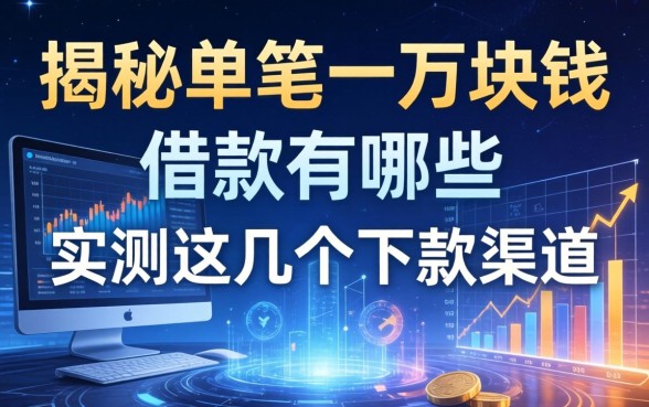 揭秘单笔一万块钱的借款有哪些，实测这几个下款渠道