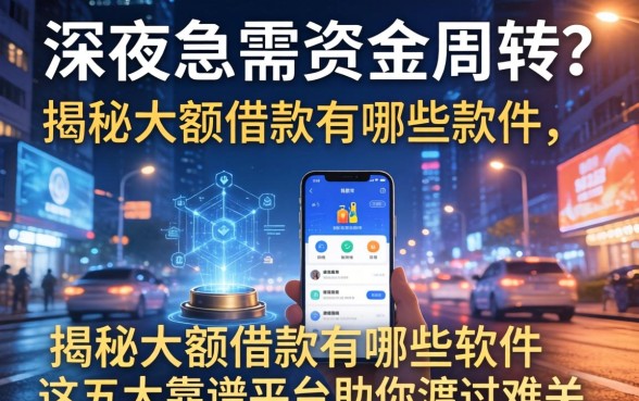 深夜急需资金周转？揭秘大额借款有哪些软件，这五大靠谱平台助你渡过难关