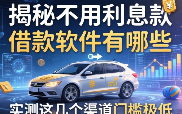揭秘不用利息借款软件有哪些，实测这几个渠道门槛极低