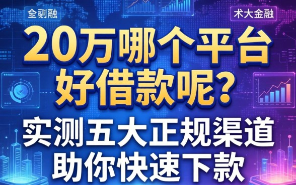 20万哪个平台好借款呢？实测五大正规渠道助你快速下款