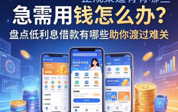 急需用钱怎么办？正规渠道有哪些？盘点低利息的借款有哪些软件助你渡过难关