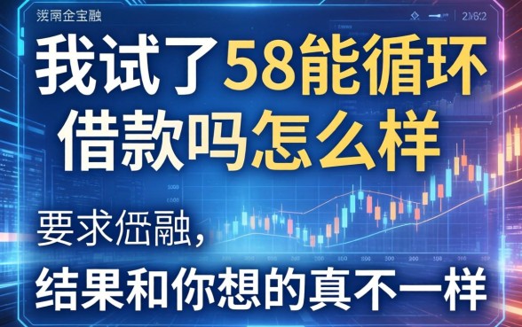 我试了58能循环借款吗怎么样，结果和你想的真不一样