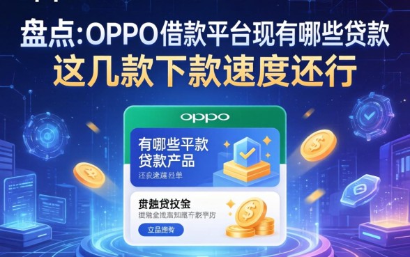 盘点oppo借款平台现有哪些贷款产品，这几款下款速度还行