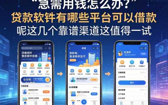 急需用钱怎么办？贷款软件有哪些平台可以借款的呢？这几个靠谱渠道值得一试