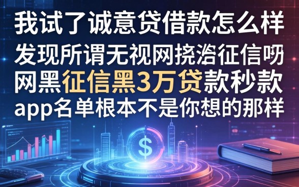 我试了诚意贷借款怎么样，发现所谓无视网黑征信黑3万贷款秒款app名单根本不是你想的那样
