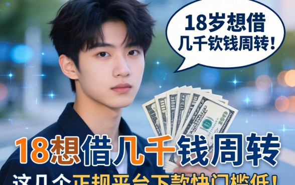 18岁想借几千块钱周转，这几个正规平台下款快门槛低！