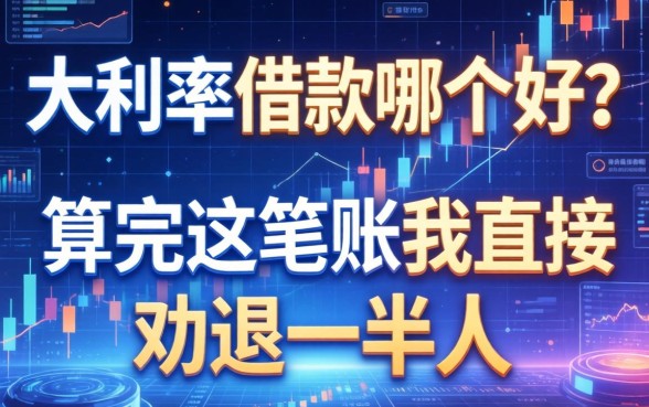 大利率和借款哪个好？算完这笔账我直接劝退一半人