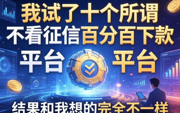 我试了十个所谓不看征信百分百下款的平台，结果和我想的完全不一样