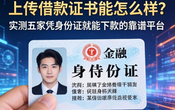 不上传借款凭证能怎么样？实测五家凭身份证就能下款的靠谱平台
