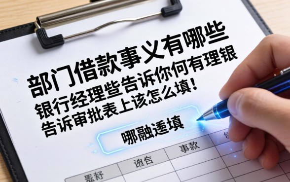 部门借款事由有哪些？银行经理告诉你审批表上该怎么填