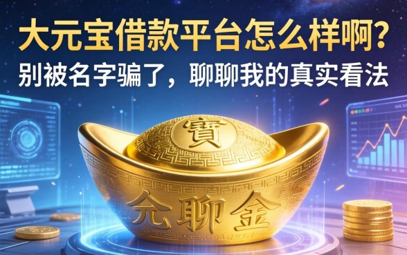 大元宝借款平台怎么样啊？别被名字骗了，聊聊我的真实看法