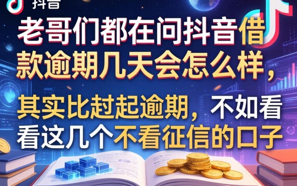 老哥们都在问抖音借款逾期几天会怎么样，其实比起逾期，不如看看这几个不看征信的口子