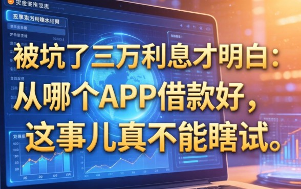 被坑了三万利息才明白：从哪个APP借款好，这事儿真不能瞎试