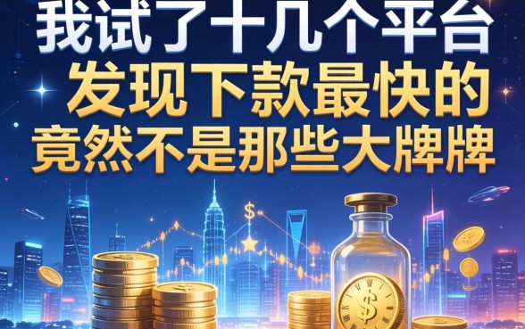 我试了十几个平台，发现下款最快的竟然不是那些大牌子