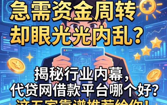 急需资金周转却眼花缭乱？揭秘行业内幕，代贷网借款平台哪个好？这五家靠谱推荐给你！