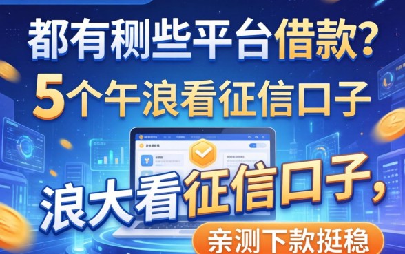 都有哪些平台可借款？分享5个不怎么看征信的口子，亲测下款挺稳