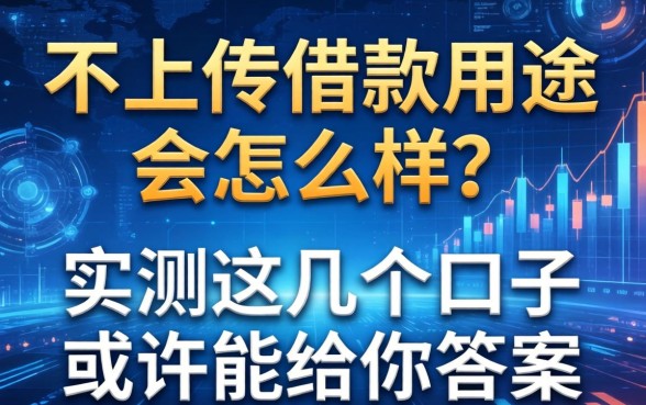 不上传借款用途会怎么样？实测这几个口子或许能给你答案