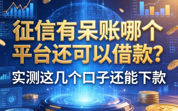 征信有呆账哪个平台还可以借款？实测这几个口子还能下款