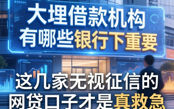 大理借款机构有哪些银行不重要，这几家无视征信的网贷口子才是真救急