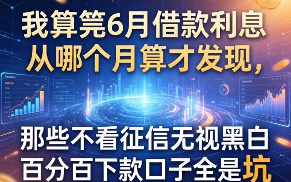 我算完6月借款利息从哪个月算才发现，那些不看征信无视黑白百分百下款口子全是坑