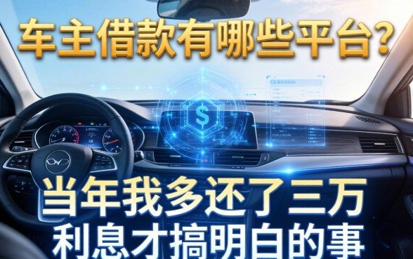 车主借款有哪些平台？当年我多还了三万利息才搞明白的事