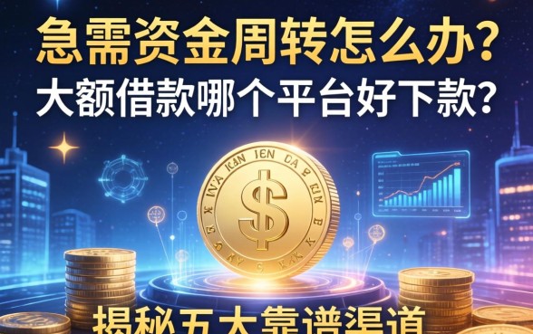 急需资金周转怎么办？大额借款哪个平台好下款？揭秘五大靠谱渠道