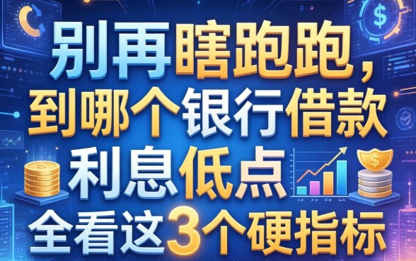 别再瞎跑了，到哪个银行借款利息低点全看这3个硬指标