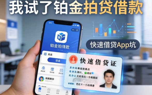 我试了铂金拍贷借款，发现手机和身份证快速借钱app里的坑比我想象的深