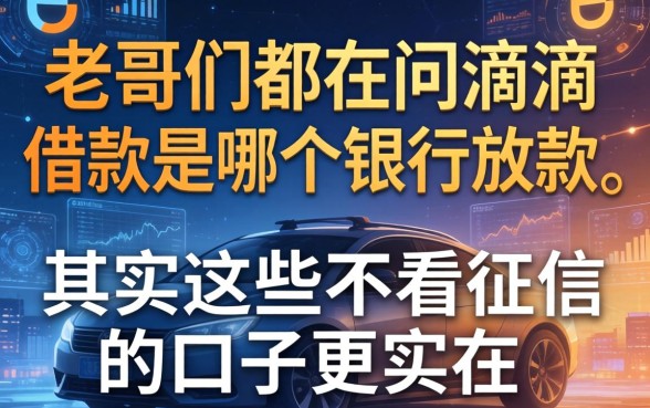 老哥们都在问滴滴借款是哪个银行放款，其实这些不看征信的口子更实在
