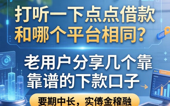 打听一下点点借款和哪个平台相同？老用户分享几个靠谱的下款口子