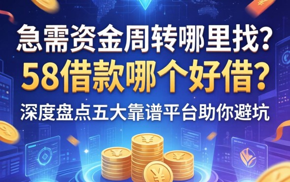 急需资金周转哪里找？58借款哪个好借？深度盘点五大靠谱平台助你避坑