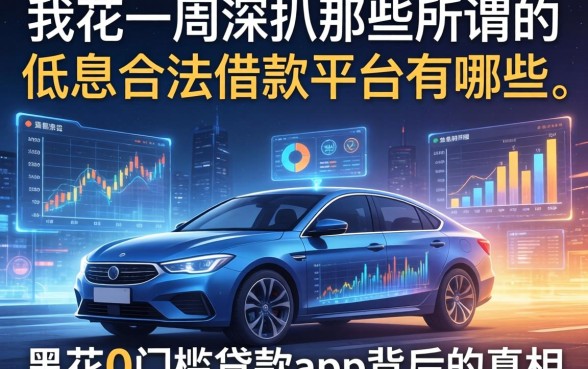 我花了一周深扒那些所谓的低息合法借款平台有哪些，发现黑户0门槛贷款app背后的真相