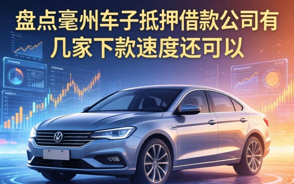 盘点亳州车子抵押借款公司有哪些，这几家下款速度还可以