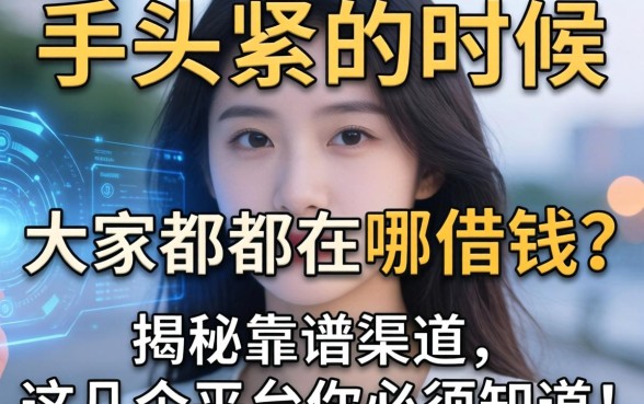 手头紧的时候大家都在哪借钱？揭秘靠谱渠道，这几个平台你必须知道！