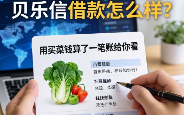 贝乐信借款怎么样？我用买菜钱算了一笔账给你看