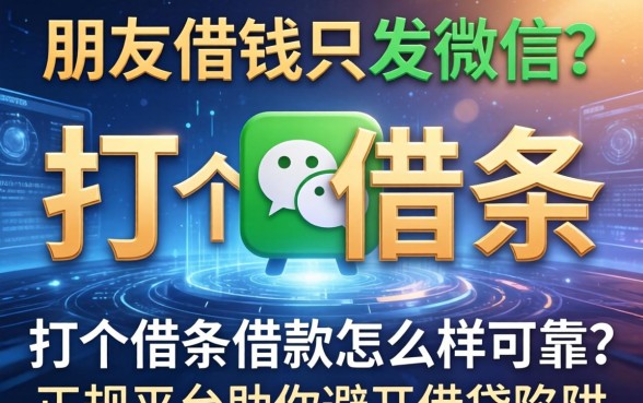朋友借钱只发微信？打个借条借款怎么样可靠？正规平台助你避开借贷陷阱