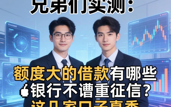 兄弟们实测：额度大的借款有哪些银行不看重征信？这几家口子真香