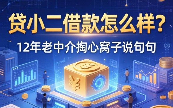 贷小二借款怎么样？12年老中介掏心窝子说几句