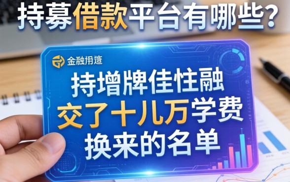 持牌借款平台有哪些？我交了十几万学费换来的名单