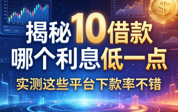 揭秘1万借款哪个利息低一点，实测这些平台下款率不错