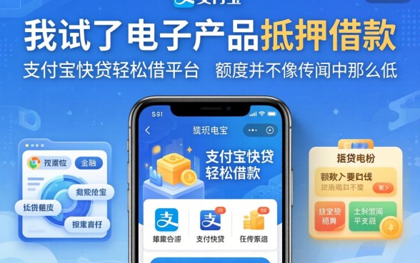 我试了电子产品抵押借款，发现支付宝快贷轻松借平台的额度并不像传闻中那么低