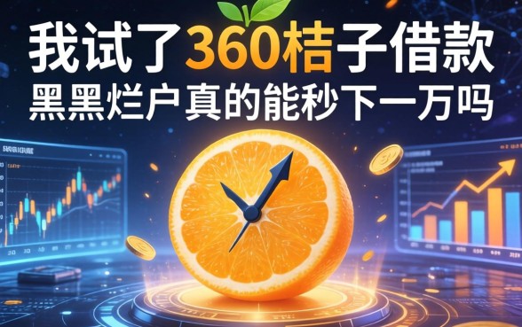 我试了360桔子借款，黑户烂户真的能秒下一万吗