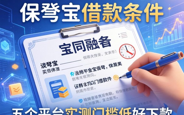 保单宝借款条件有哪些，这五个平台实测门槛低好下款