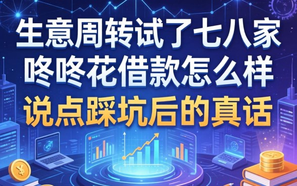 生意周转试了七八家，咚咚花借款怎么样？说点踩坑后的真话