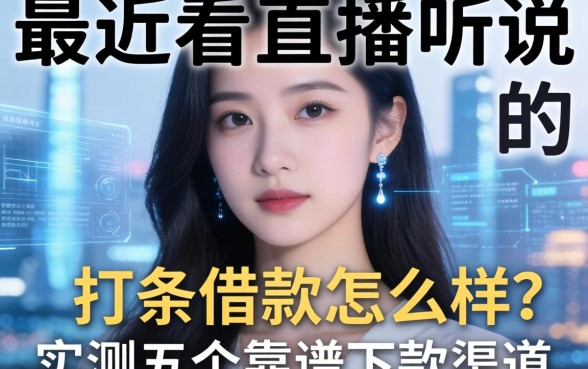 最近看直播听说的打条借款怎么样？实测五个靠谱下款渠道
