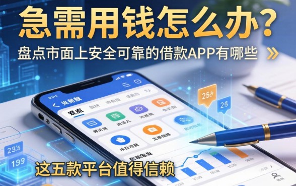 急需用钱怎么办？盘点市面上安全可靠的借款app有哪些，这五款平台值得信赖